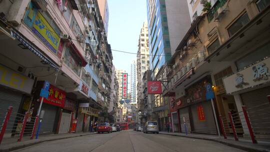 香港街道的低角度拍摄