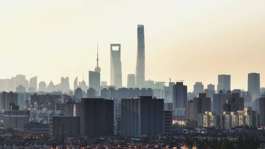上海陆家嘴长焦10公里外航拍视角