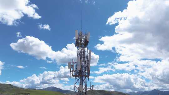 【4k】移动电信联通智能5G基站通讯信号塔视频素材模板下载