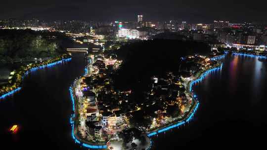 合集广东肇庆七星岩岩前村夜景航拍