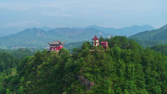 壮美山河/河山风景/山间寺庙/航拍