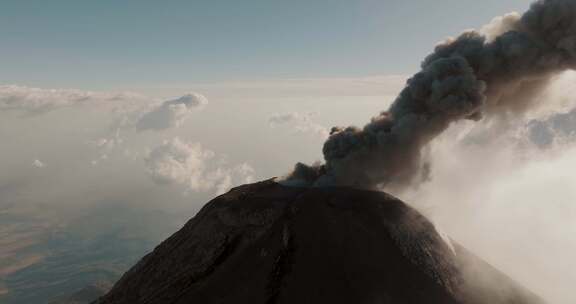 火山，烟雾，危地马拉，火地岛