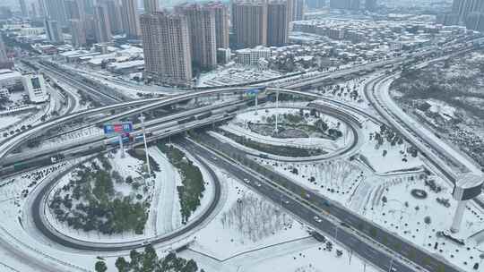 冰雪灾害航拍素材