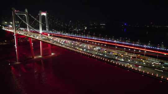 重庆夜景城市交通建筑航拍