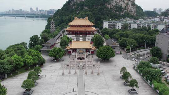 航拍广西柳州城市景观全景 4k