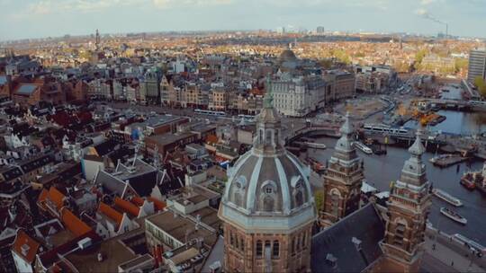 阿姆斯特丹壮观的空中景色。