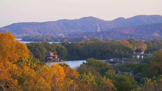 杭州西湖秋天风景