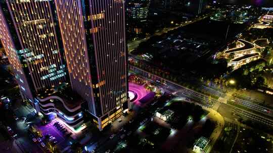 杭州萧山区钱江世纪城朝龙汇夜景延时