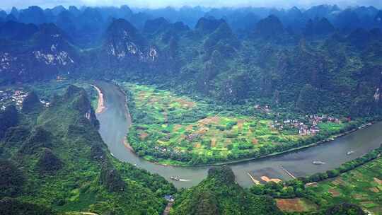 广西桂林象鼻山景区航拍