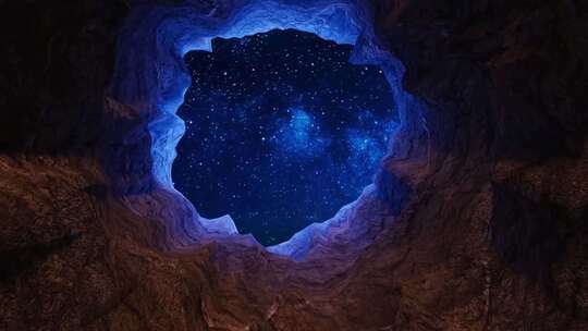 穿过洞穴看星系深空