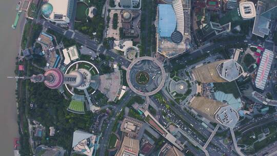 上海空镜城市车流车辆