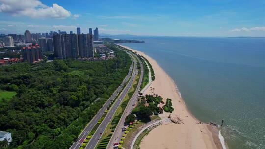 厦门航拍环岛路海边风景