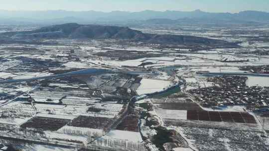 航拍雪景 唯美冬日空镜 立冬 冬至节气