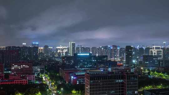 杭州滨江城市夜景延时摄影