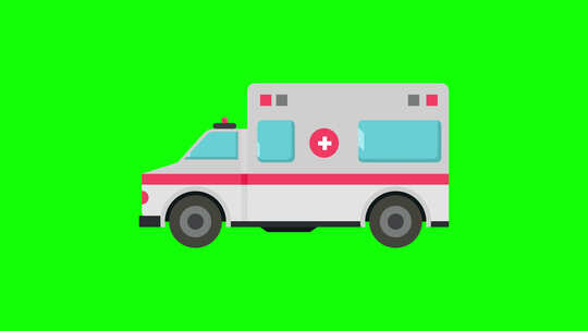 救护车行驶的卡通动画视频素材模板下载