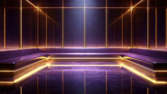 未来科技感休息室的炫彩灯光