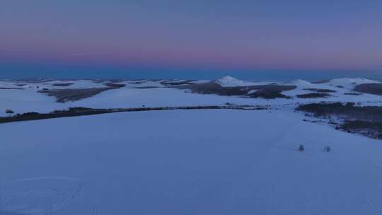 大兴安岭自然风光丘陵山区冬季雪景