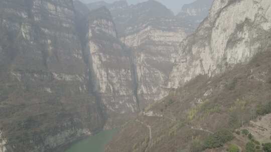 金口大峡谷航拍空镜素材