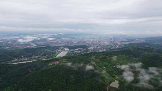 浙江宁波宁海雨后风景航拍