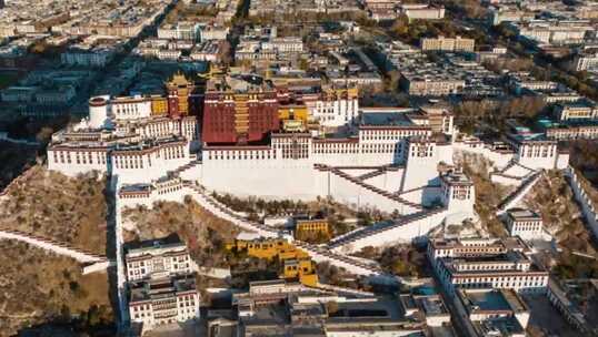 拉萨布达拉宫航拍全景