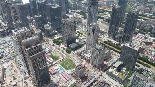 广州琶洲CBD高楼建设航拍