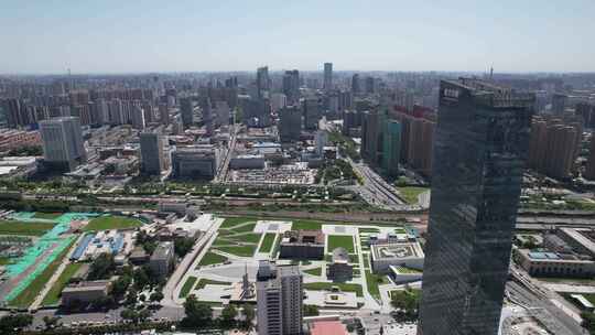 河北石家庄城市风光航拍