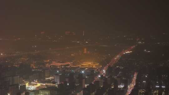 航拍 雄安 冬季 夜景 晚上 航拍雄安夜景