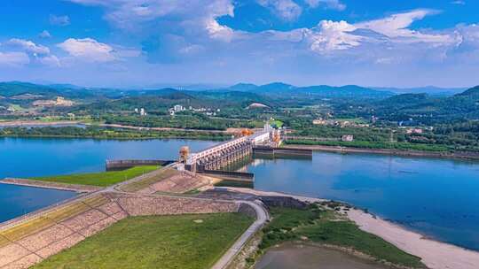 4K广东清远市飞来峡大坝水利枢纽延时1