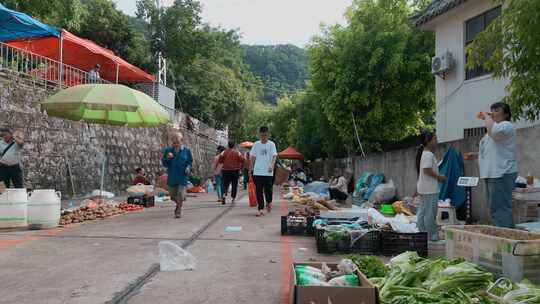 云南风光普洱小镇自由市场视频素材模板下载