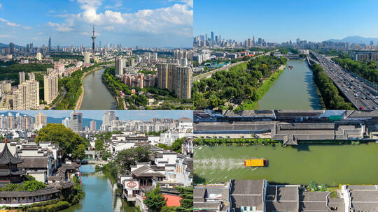 南京秦淮河航拍高清在线视频素材下载