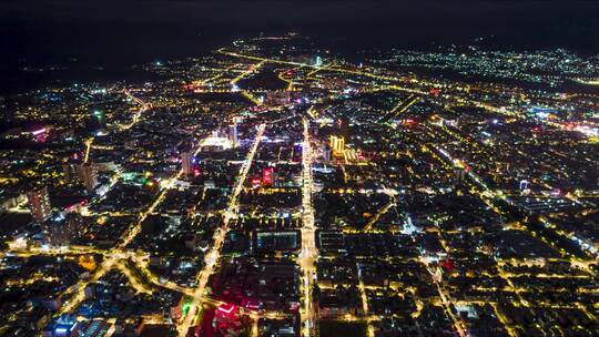 瑞丽夜景航拍延时