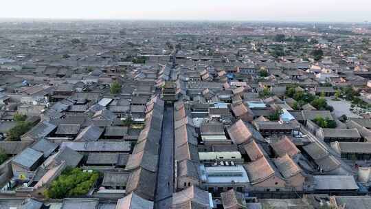 航拍山西晋中平遥古城古民居建筑风光视频素材模板下载