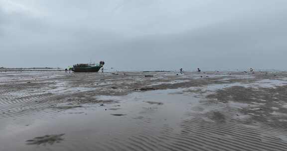 海陵岛瓦晒湾网红赶海圣地航拍