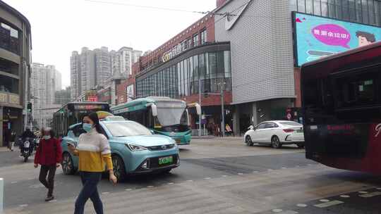 广州街头步行街实拍素材