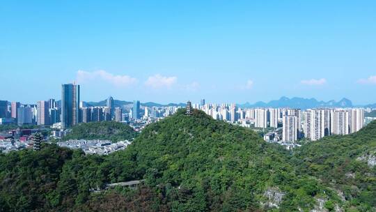 广西柳州城市风光航拍柳江风景