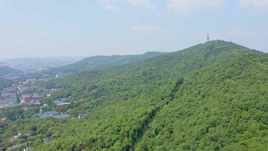 长沙岳麓山的索道航拍