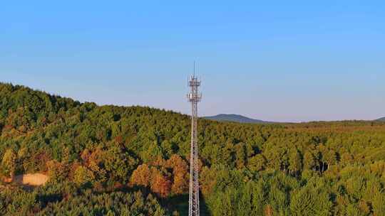 山区信号塔航拍