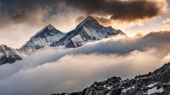 雪山山峰山脉意境风景2