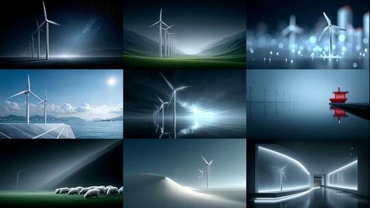 绿色能源风力发电清洁动力未来发展高清在线视频素材下载