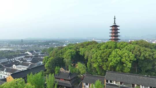 美丽乡村太湖东岸小镇光福塔（航拍运镜）