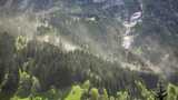 瑞士阿尔卑斯山风暴焚风中树木花粉森林的时间推移高清在线视频素材下载