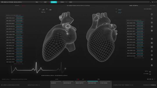 医疗心脏科幻屏幕HUD操作系统智能界面交互