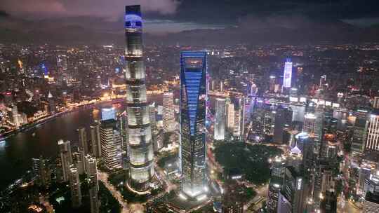 上海夜景 陆家嘴夜景 金融城 城市晚霞