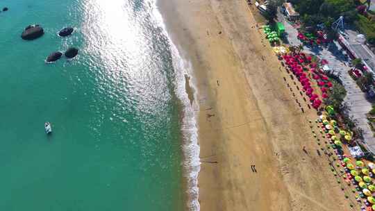 东海大海海边海水海浪沙滩海滩航拍风景唯美