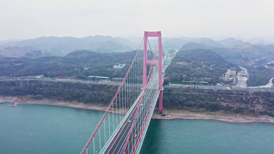 湖北宜昌长江公路大桥航拍