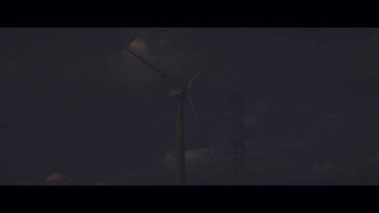 夜间旋转的风车视频素材模板下载