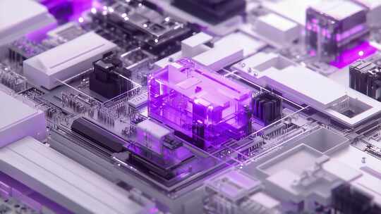 科技电路板核心处理器运作