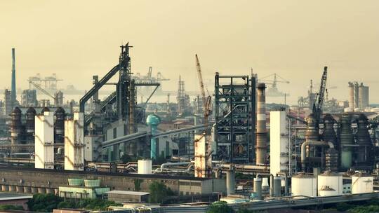 钢铁厂重工业航拍视频素材模板下载