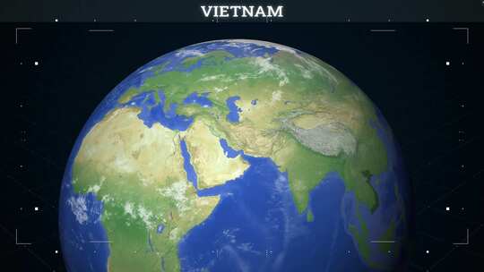 越南地图来自地球视频素材模板下载
