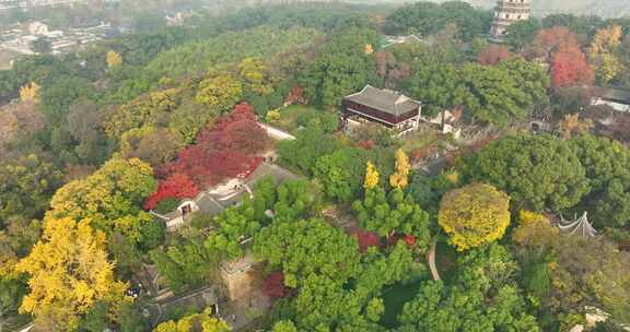 航拍秋季苏州虎丘山风景区